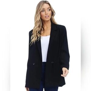 ALEXANDER + DAVID Women's Classic Black double breasted Blazer size S